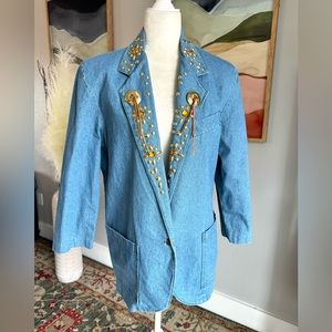 Vintage Ideas Denim Western Blazer